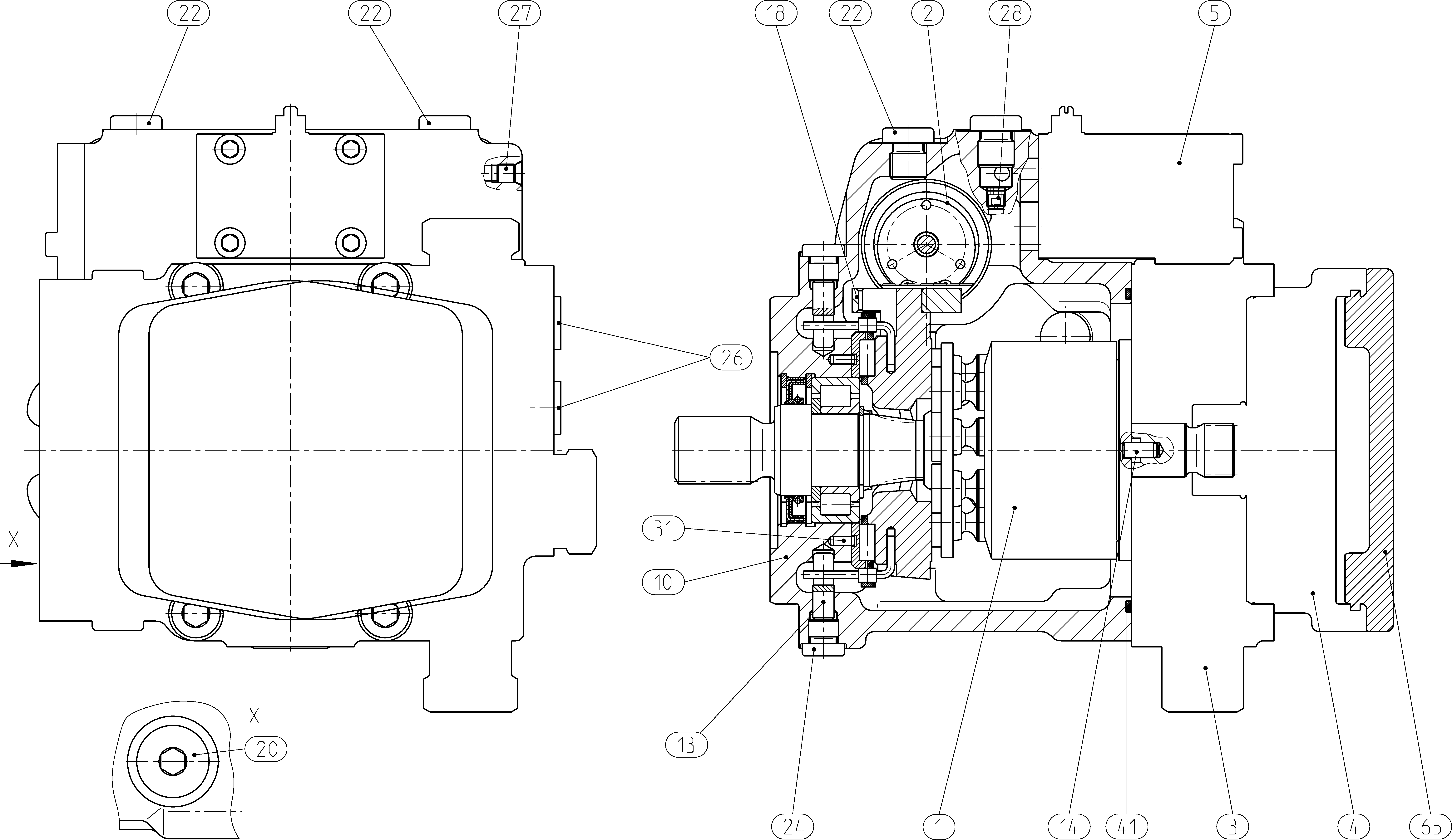 AA10VG18EP31/10R-NSC66F025SP-S *GO2* — Drawing