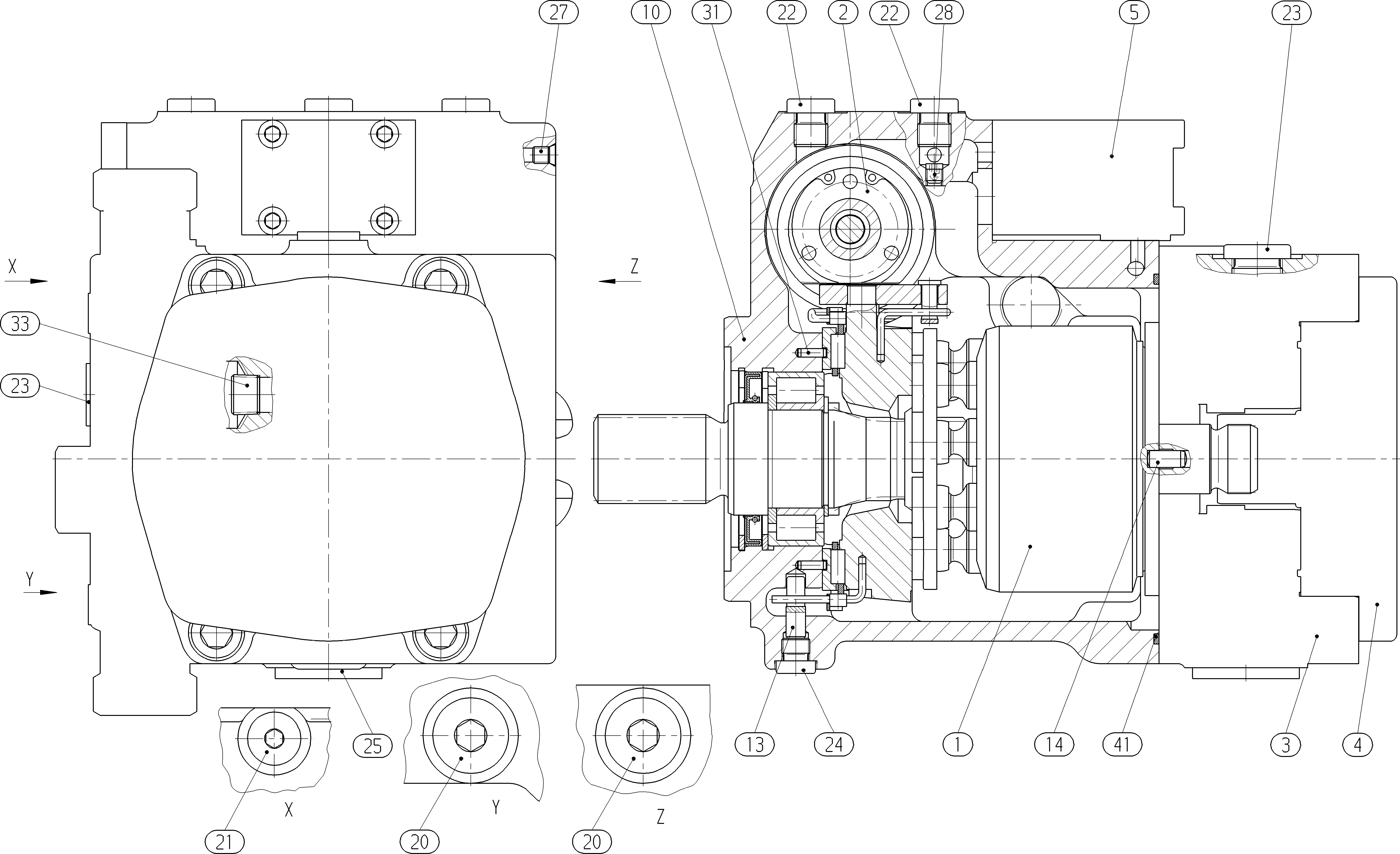 AA10VG45EZ2M1/10R-NTCXXK023EQ-S — Drawing