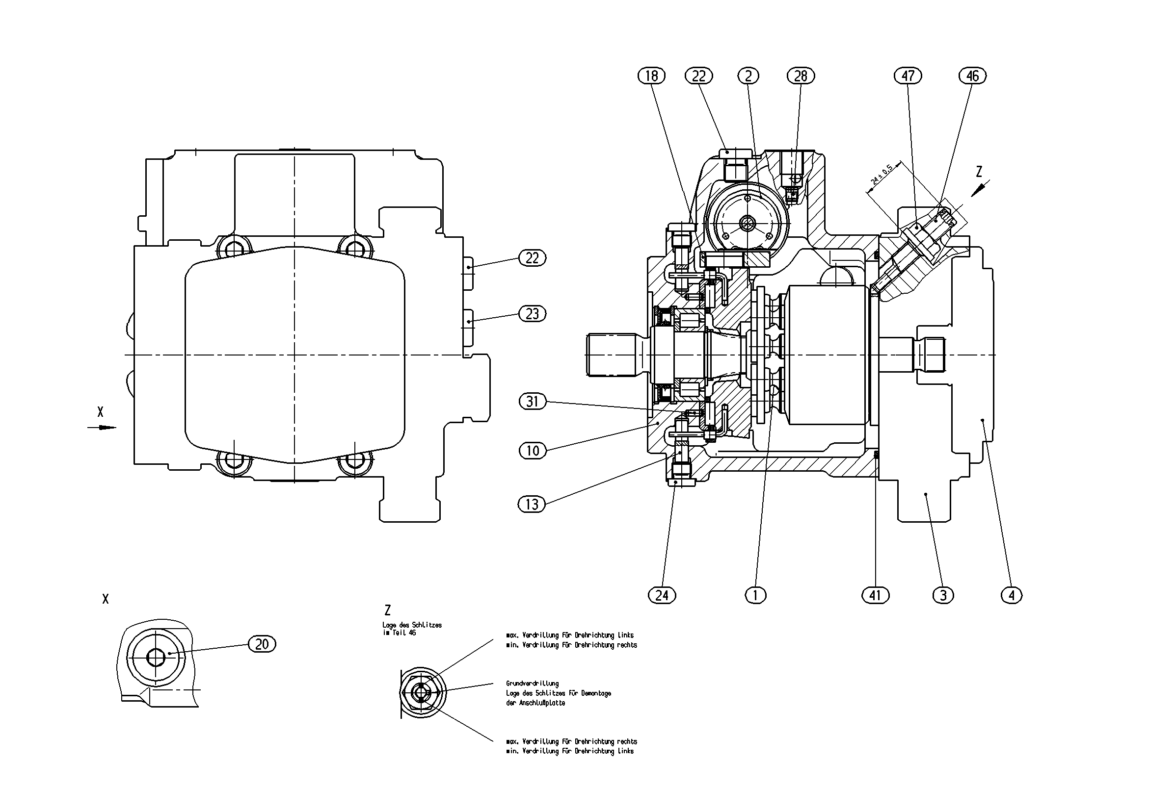 A10VG18DGM1/10L-NSC16N004E — Drawing