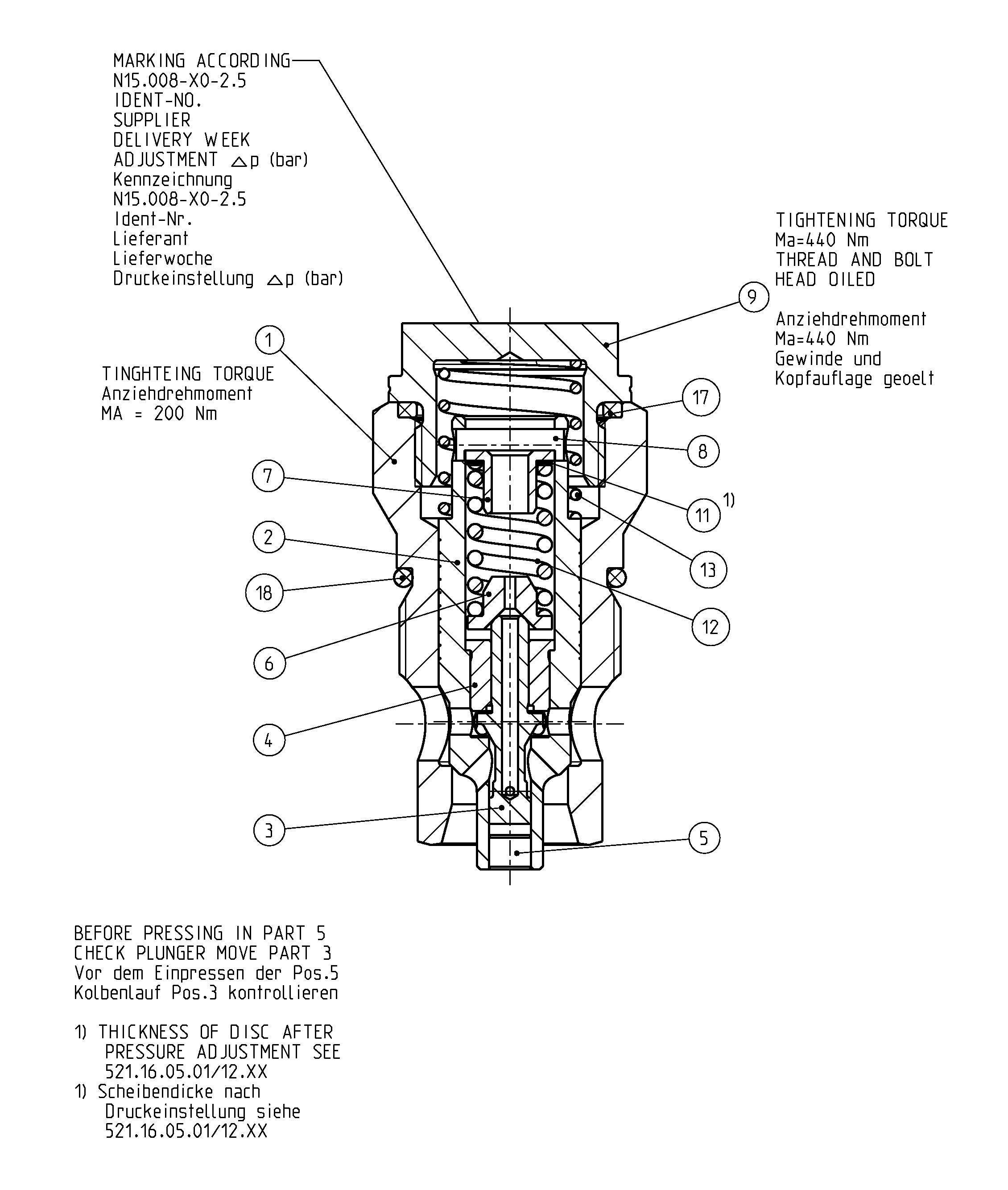 PRESSURE RELIEF VALVE — Drawing