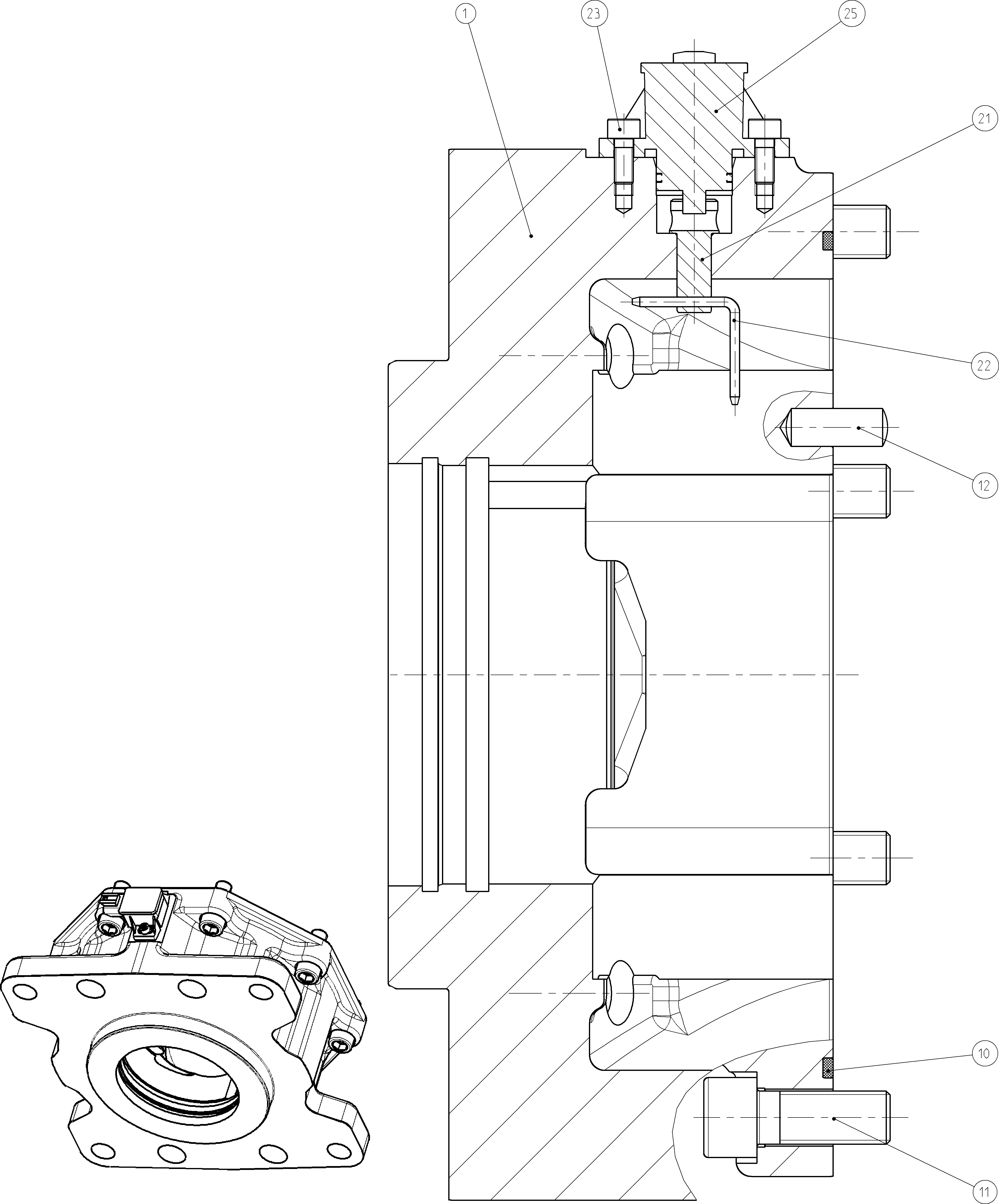 BEARING FLANGE — Drawing