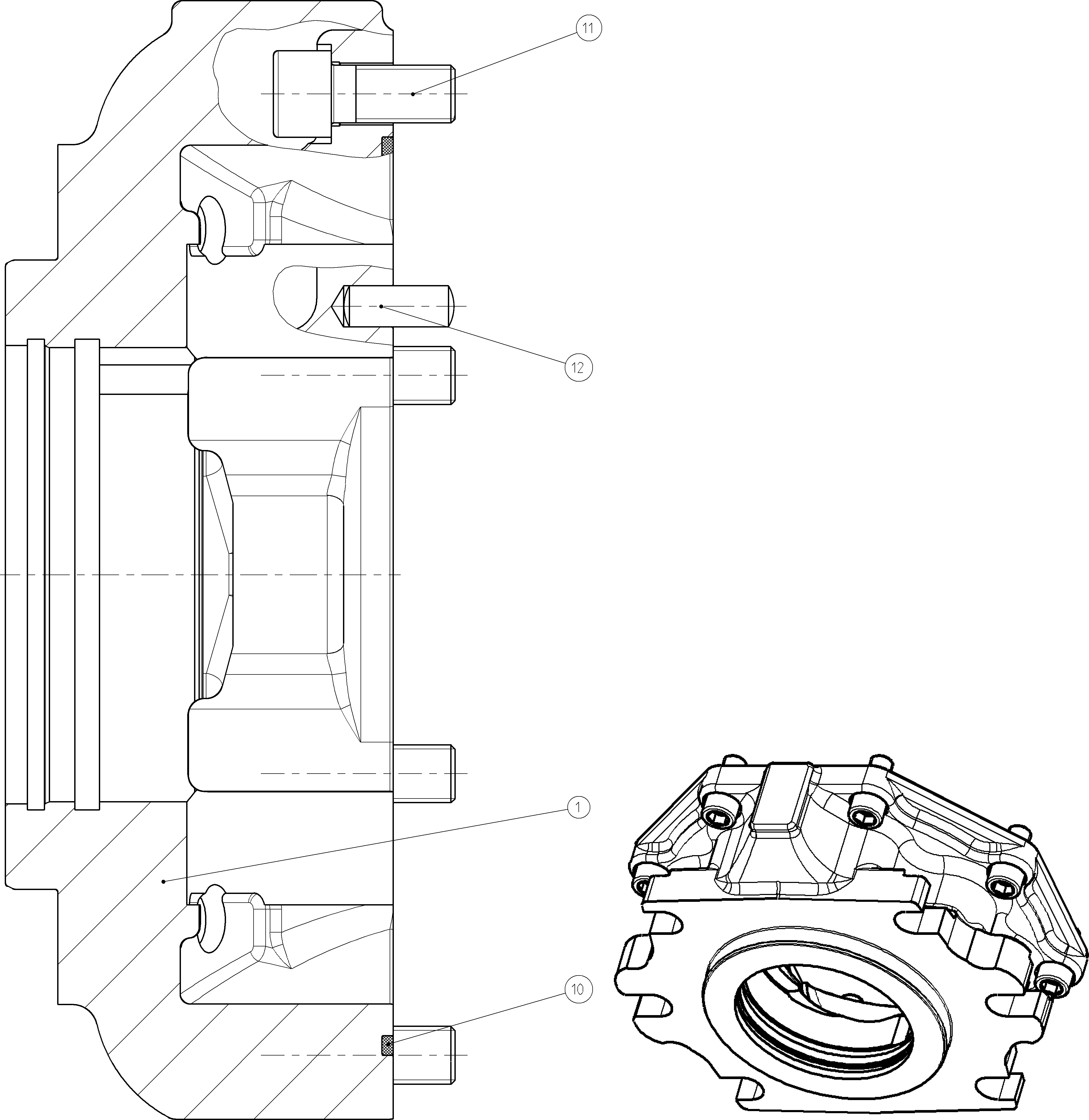 BEARING FLANGE — Drawing