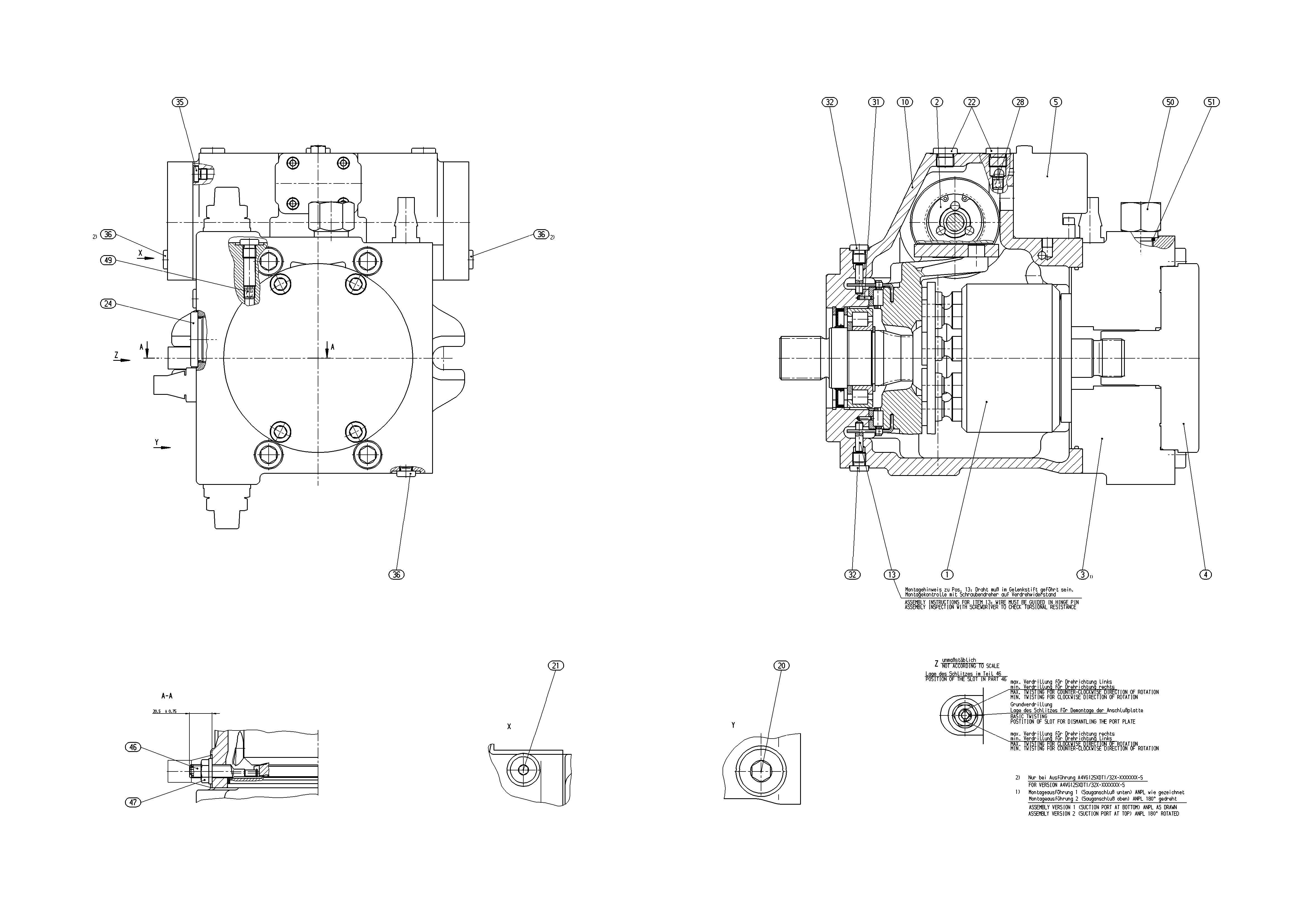 A4VG125EP1D1/32L-NSF10F001XH-S — Drawing