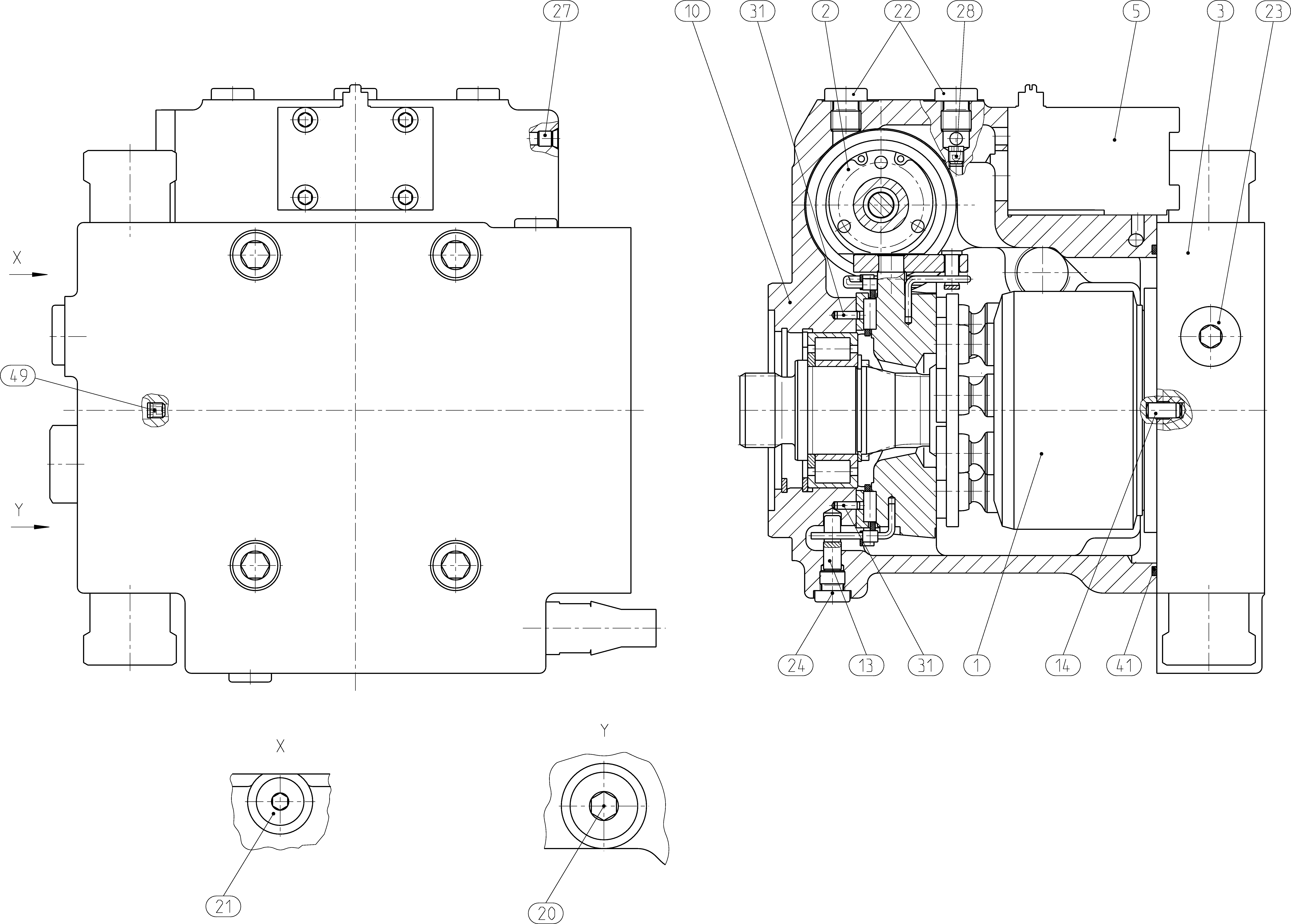 A10VG45EP3D1/10R-XXC11N003EP-S — Drawing