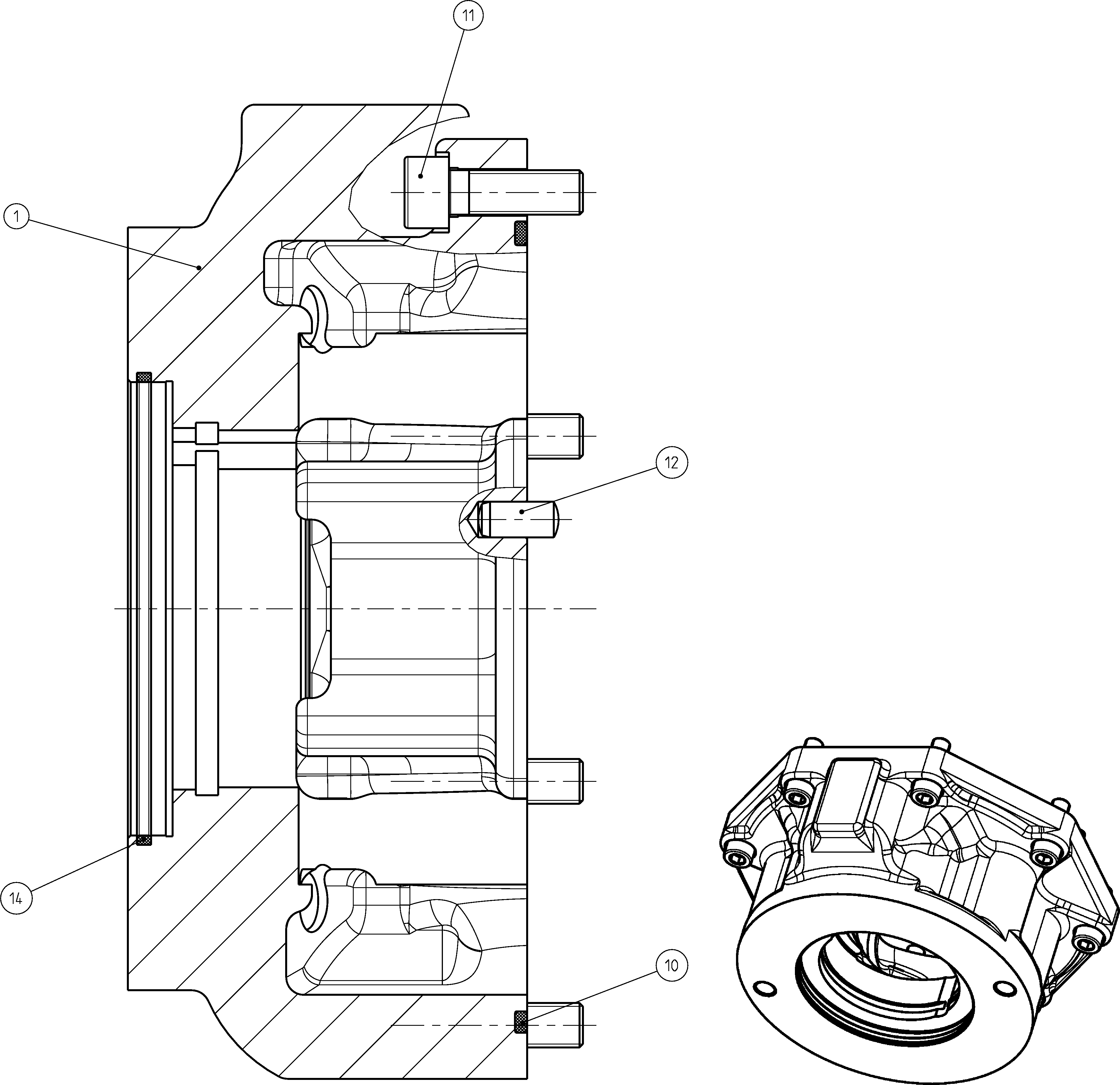 BEARING FLANGE — Drawing