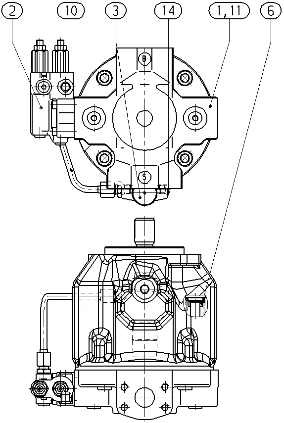 A A10V O 45 DFLR/31R-VSC62N00 -S2812 — Drawing
