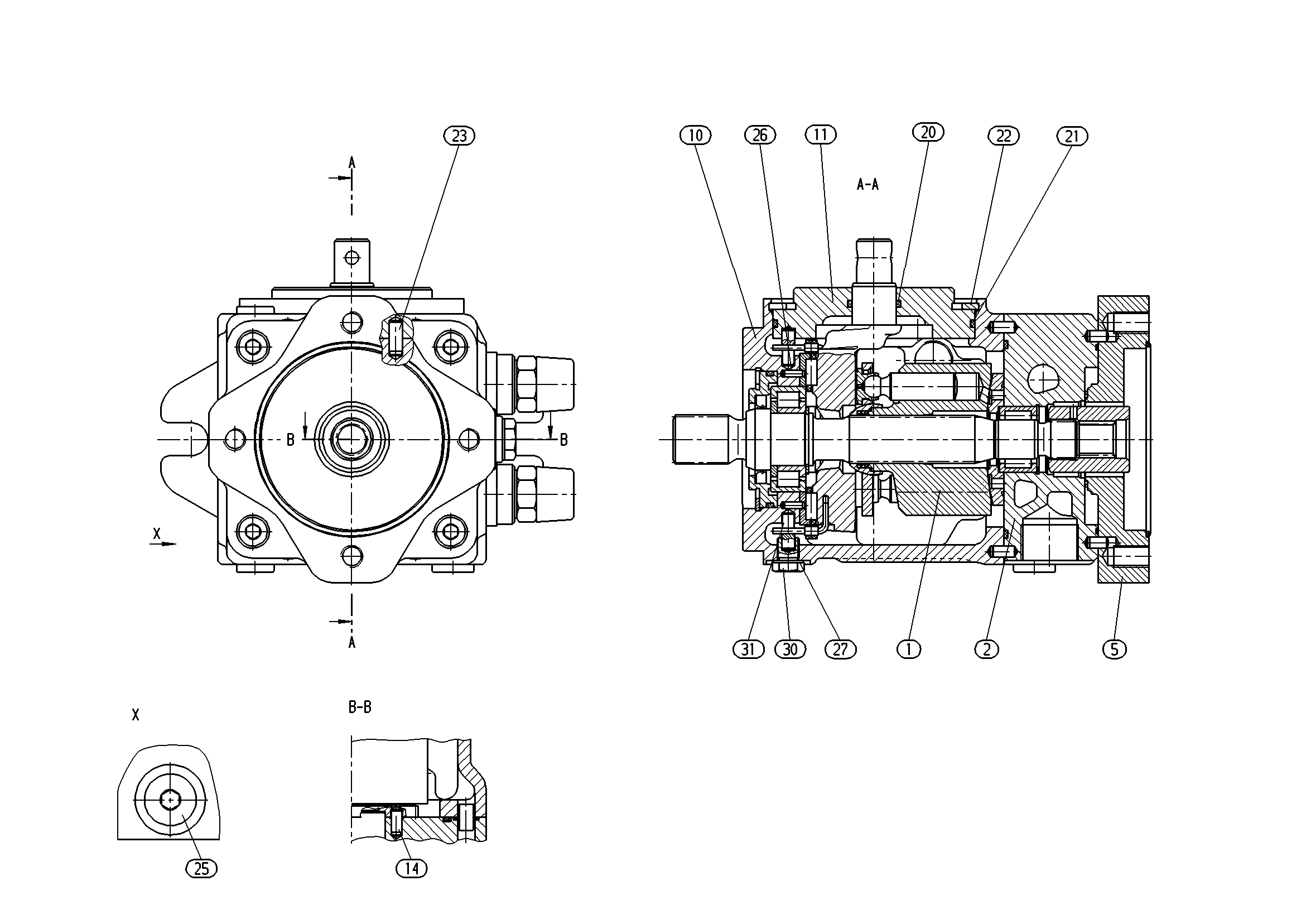 A11VG19MD1/10L-PSC16K011E — Drawing
