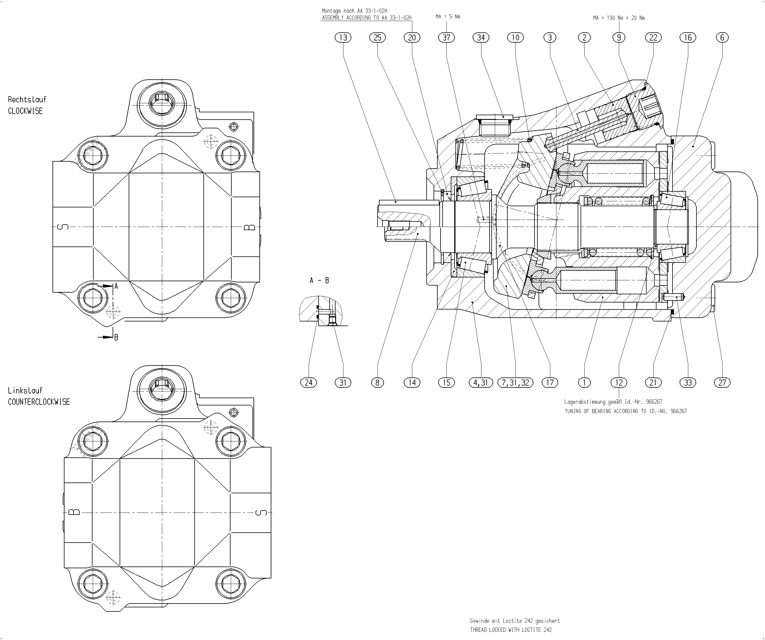 G A10V O 85 OV /52L-VKC62N00 -S1055 — Drawing