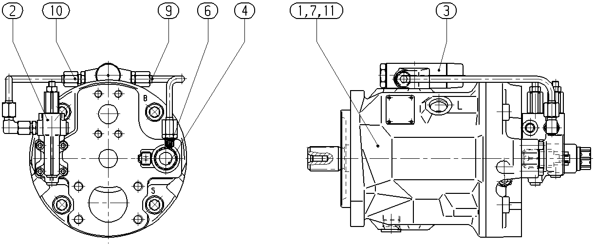 A A10V O 74 DFLR/31R-VSC41N00 -S1741 — Drawing