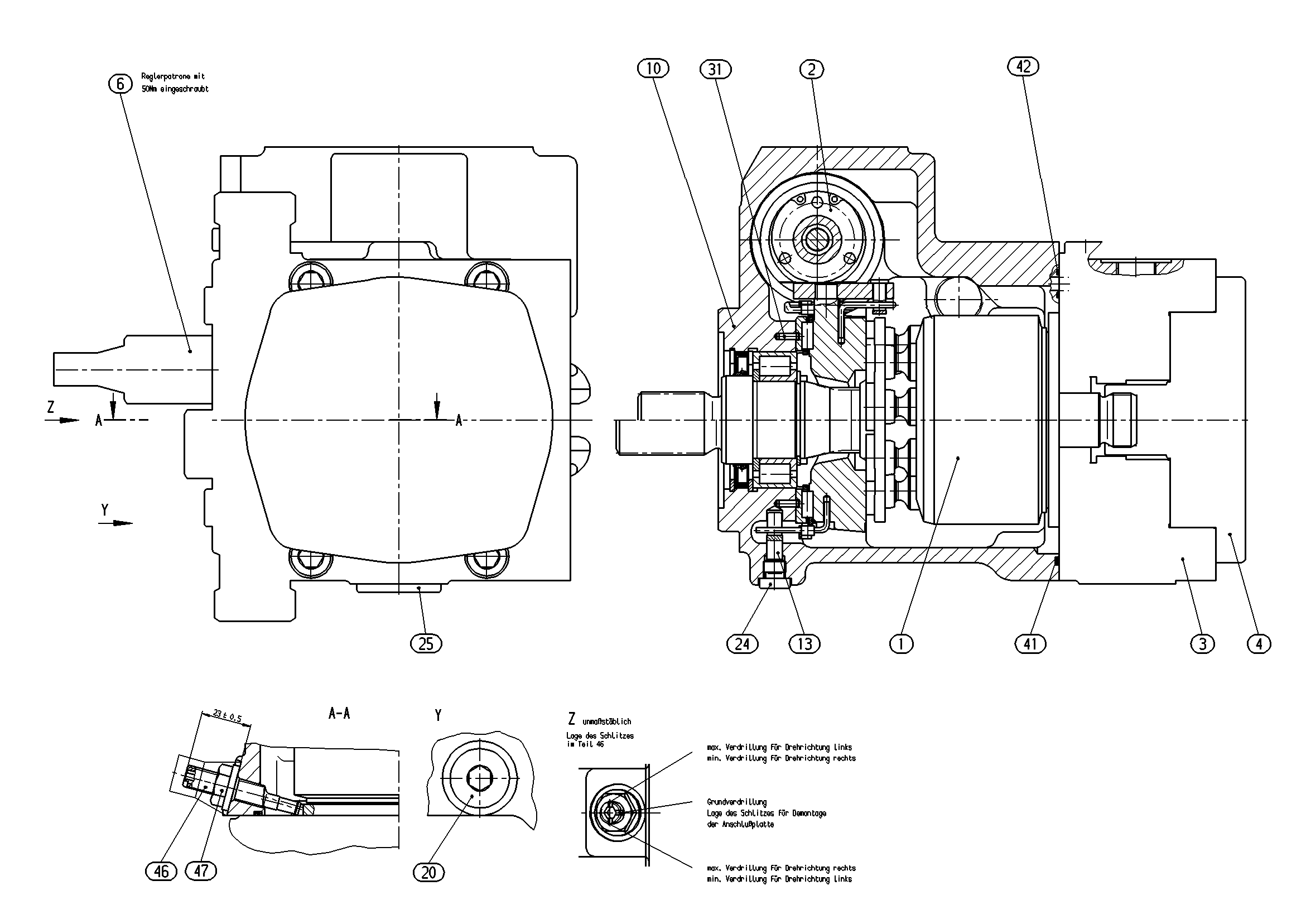 AA10VG45DGM2/10R-NSCXXK043E-S — Drawing