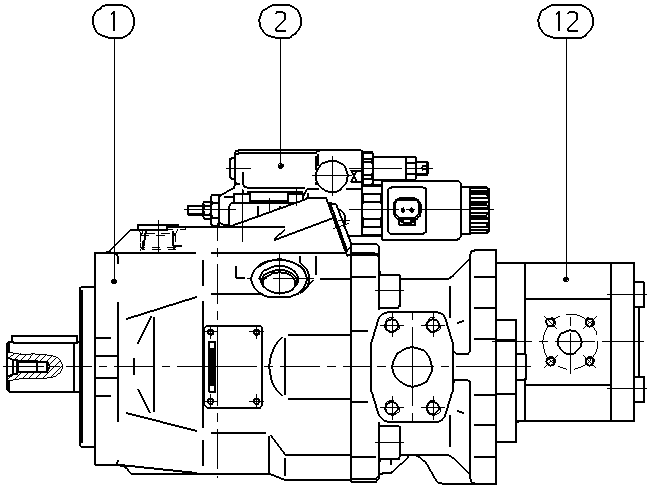 A A10V O 60ED 73/52L-VKC12G40T — Drawing