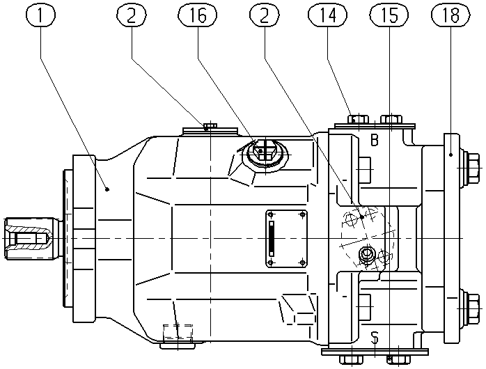 A A10VSO 45 DFEH/31L-PRA12KB4 -S2371 — Drawing